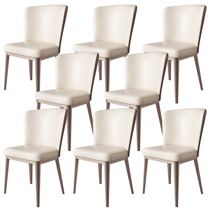 Modern Side Chair Metal Solid Back Dining Room Chair for Kitchen