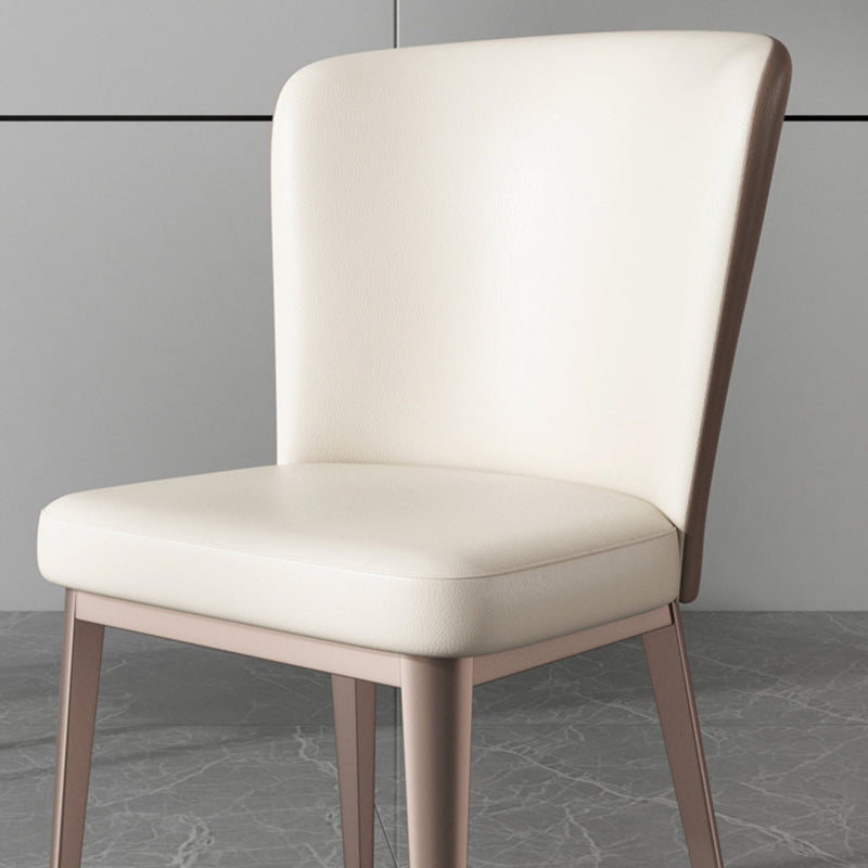 Modern Side Chair Metal Solid Back Dining Room Chair for Kitchen