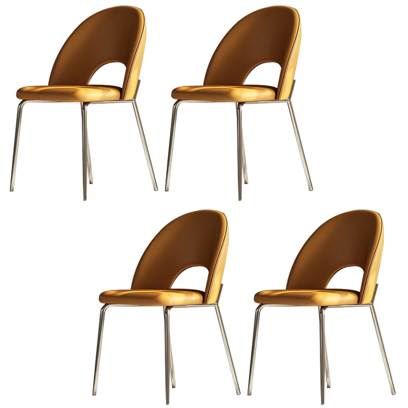 Modern Side Chair Open Back Metal Dining Room Chair for Kitchen