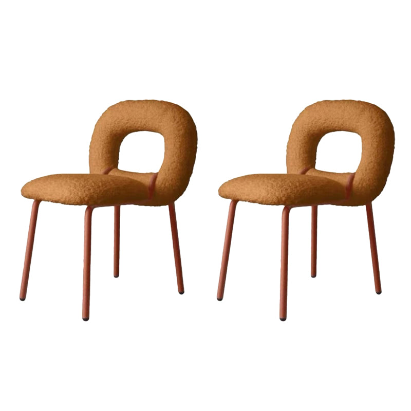 Modern Style Side Chair Metal Open Back Dining Room Chair for Kitchen