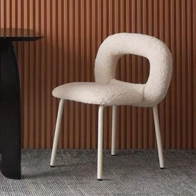 Modern Style Side Chair Metal Open Back Dining Room Chair for Kitchen