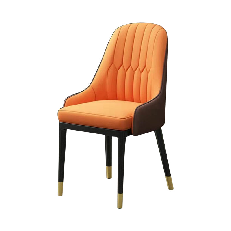 Modern Style Arm Chair Metal Solid Back Dining Chair for Kitchen