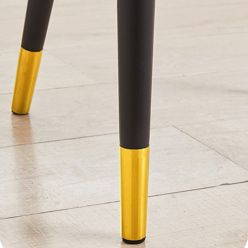 Modern Style Arm Chair Metal Solid Back Dining Chair for Kitchen