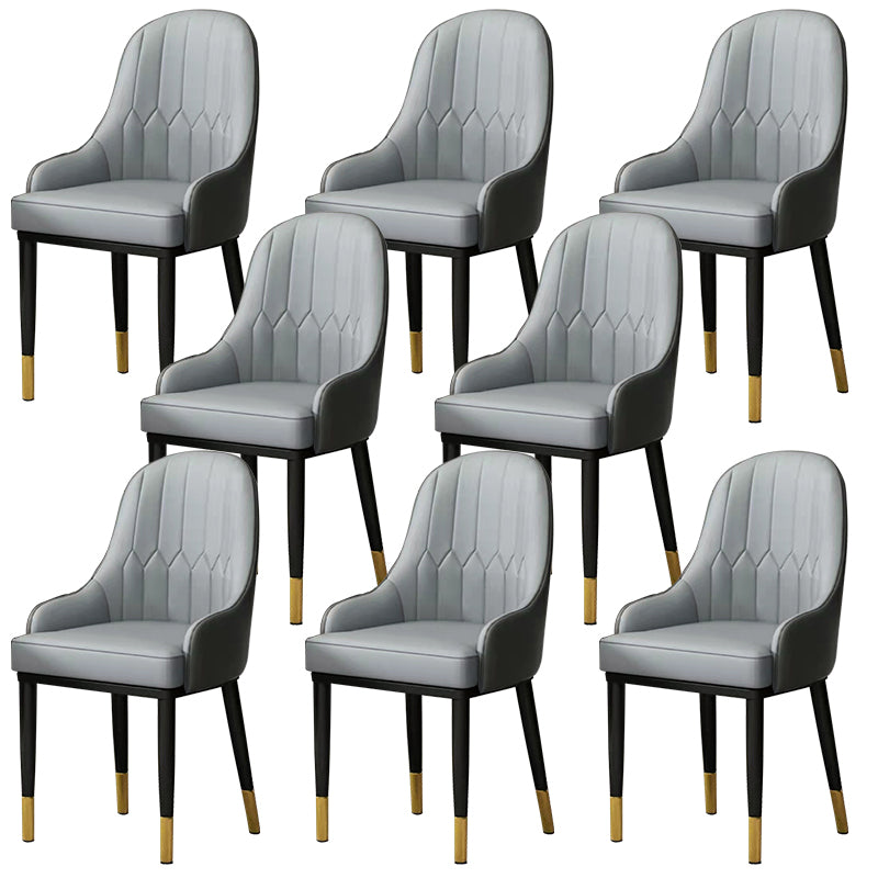 Modern Style Arm Chair Metal Solid Back Dining Chair for Kitchen