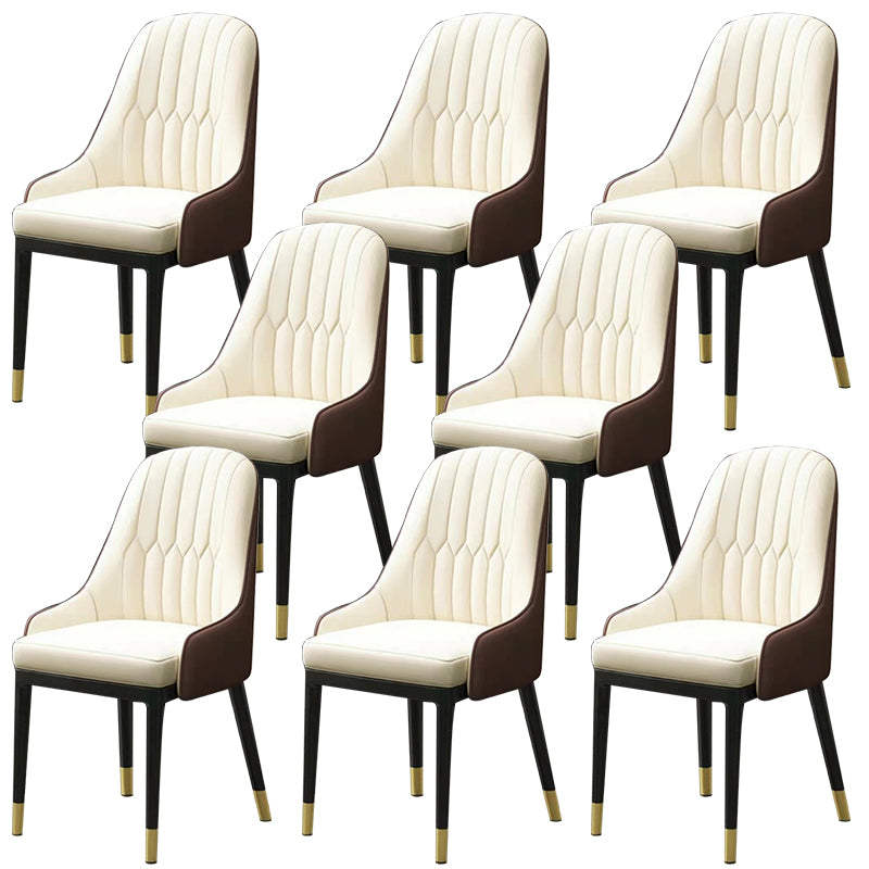 Modern Style Arm Chair Metal Solid Back Dining Chair for Kitchen