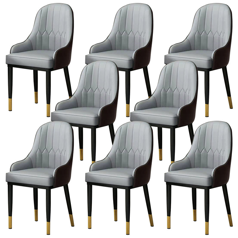 Modern Style Arm Chair Metal Solid Back Dining Chair for Kitchen