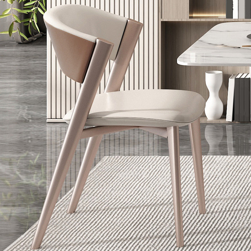 Modern Side Chair Metal Open Back Dining Room Chair for Brasserie