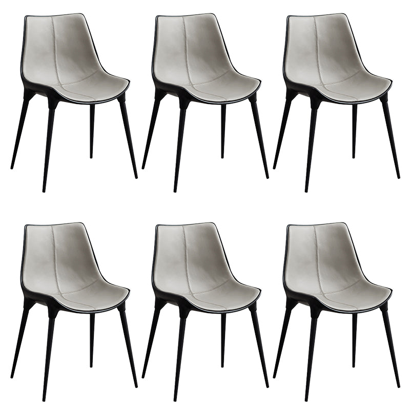 Contemporary Style Side Chair Metal Solid Back Dining Room Chair for Brasserie