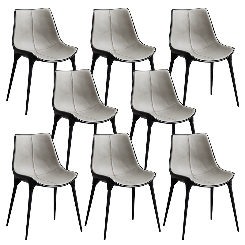 Contemporary Style Side Chair Metal Solid Back Dining Room Chair for Brasserie