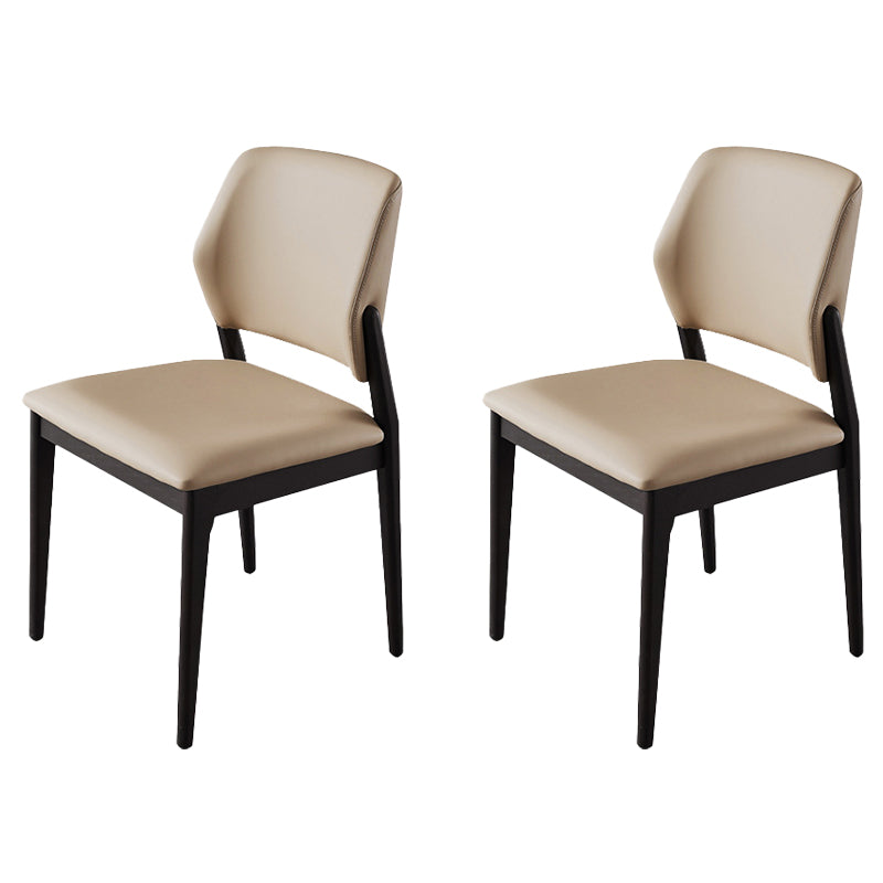 Contemporary Style Side Chair Wood Open Back Dining Room Chair for Brasserie