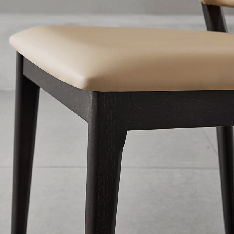 Contemporary Style Side Chair Wood Open Back Dining Room Chair for Brasserie