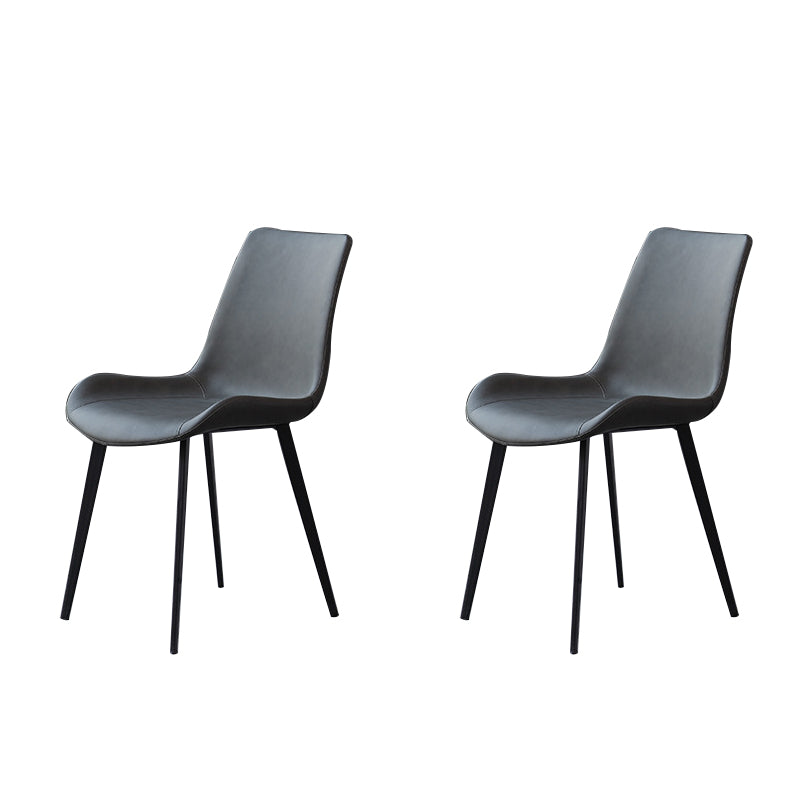 Contemporary Side Chair Metal Solid Back Dining Room Chair for Brasserie