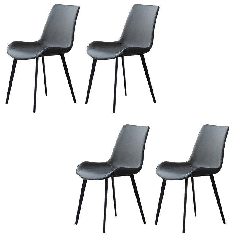 Contemporary Side Chair Metal Solid Back Dining Room Chair for Brasserie