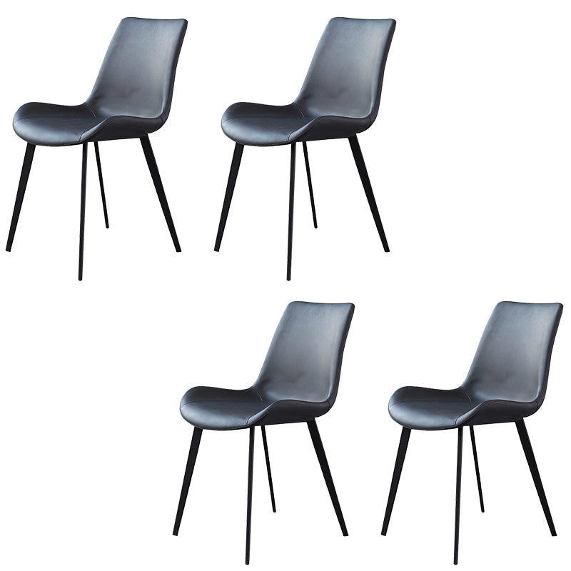 Contemporary Side Chair Metal Solid Back Dining Room Chair for Brasserie