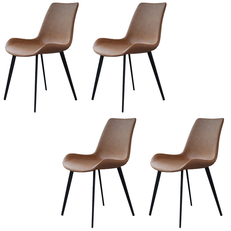 Contemporary Side Chair Metal Solid Back Dining Room Chair for Brasserie