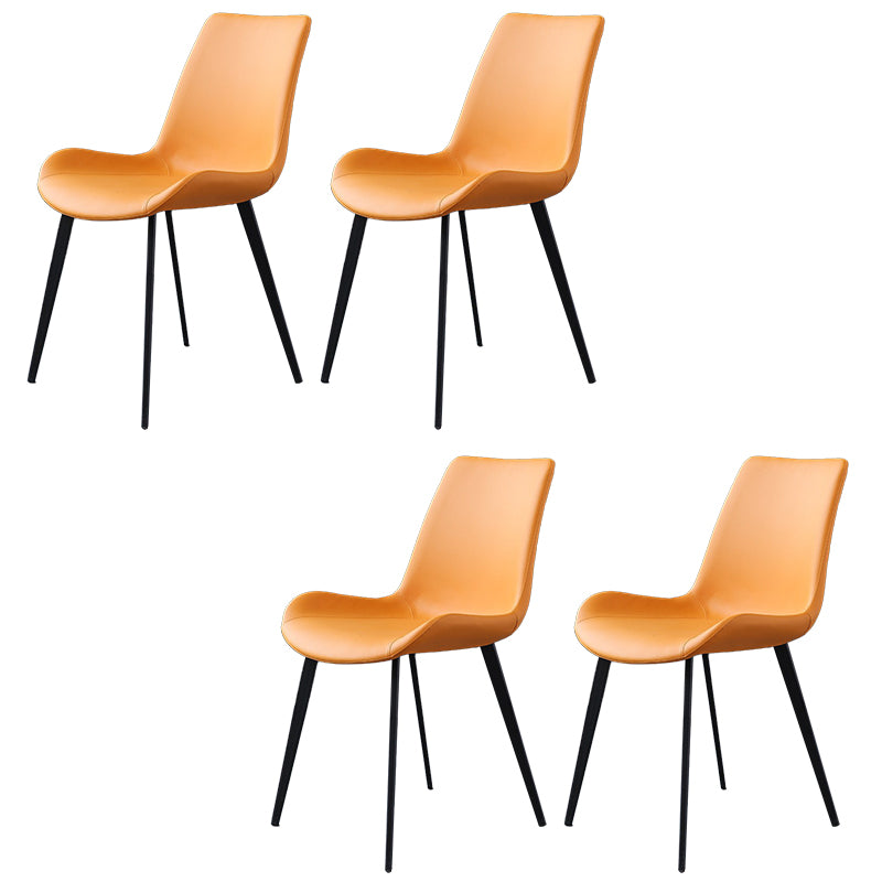 Contemporary Side Chair Metal Solid Back Dining Room Chair for Brasserie