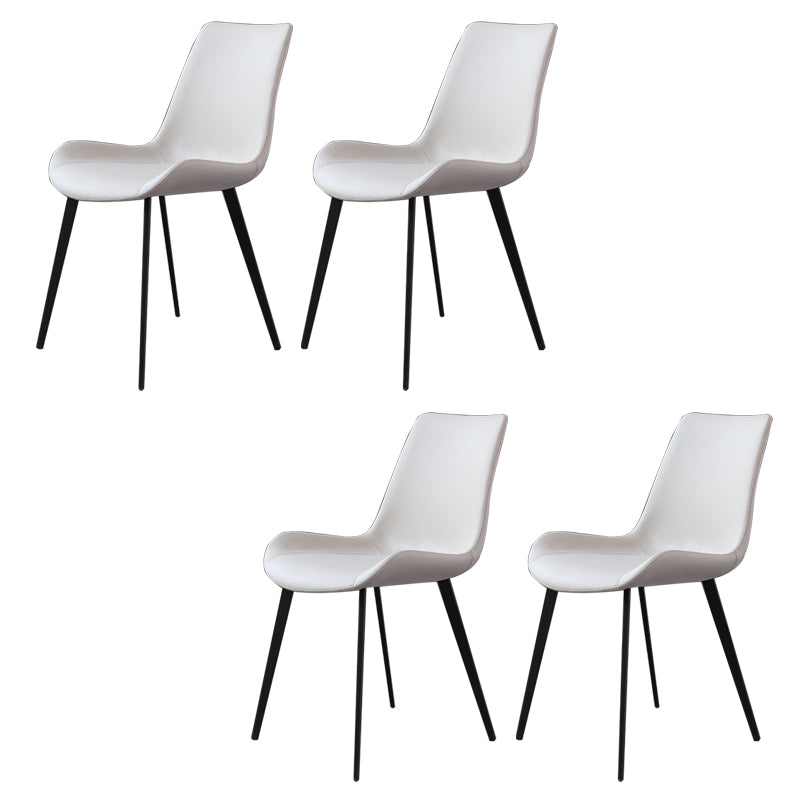 Contemporary Side Chair Metal Solid Back Dining Room Chair for Brasserie