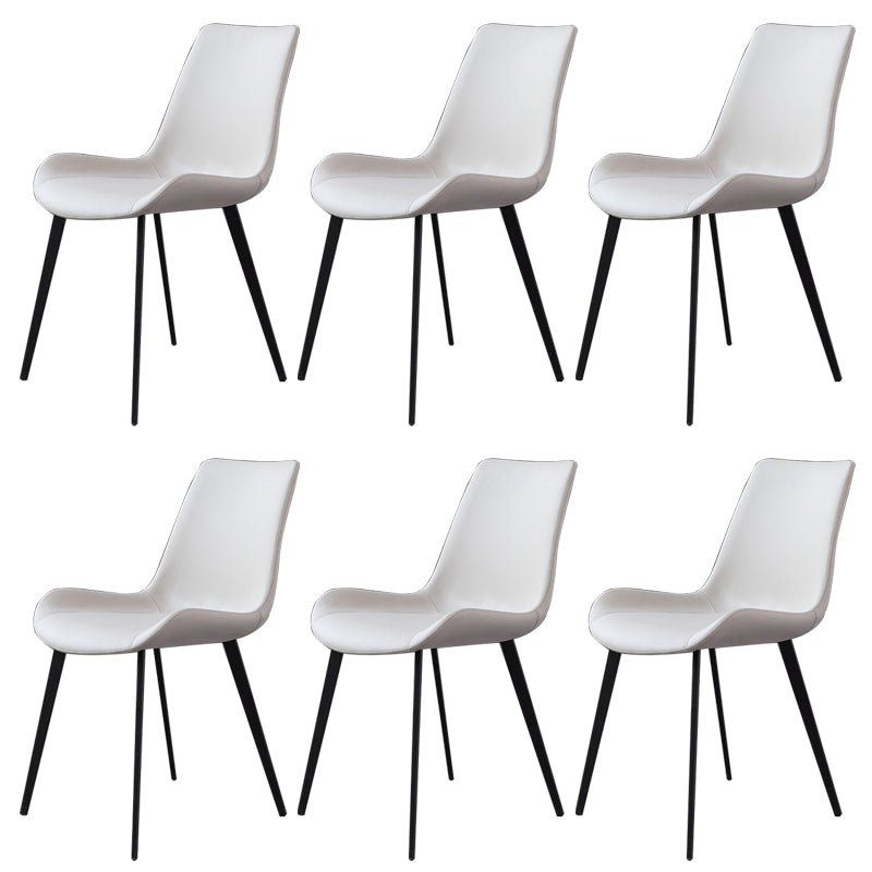 Contemporary Side Chair Metal Solid Back Dining Room Chair for Brasserie