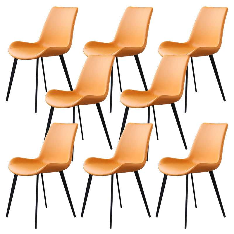 Contemporary Side Chair Metal Solid Back Dining Room Chair for Brasserie