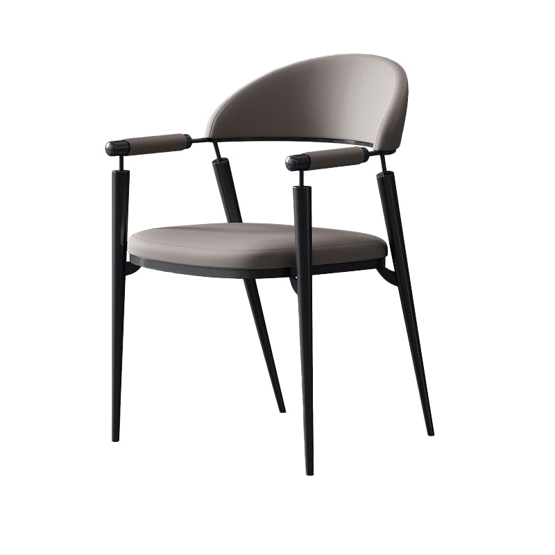 Glam Style Arm Chair Metal Open Back Dining Room Chair for Kitchen