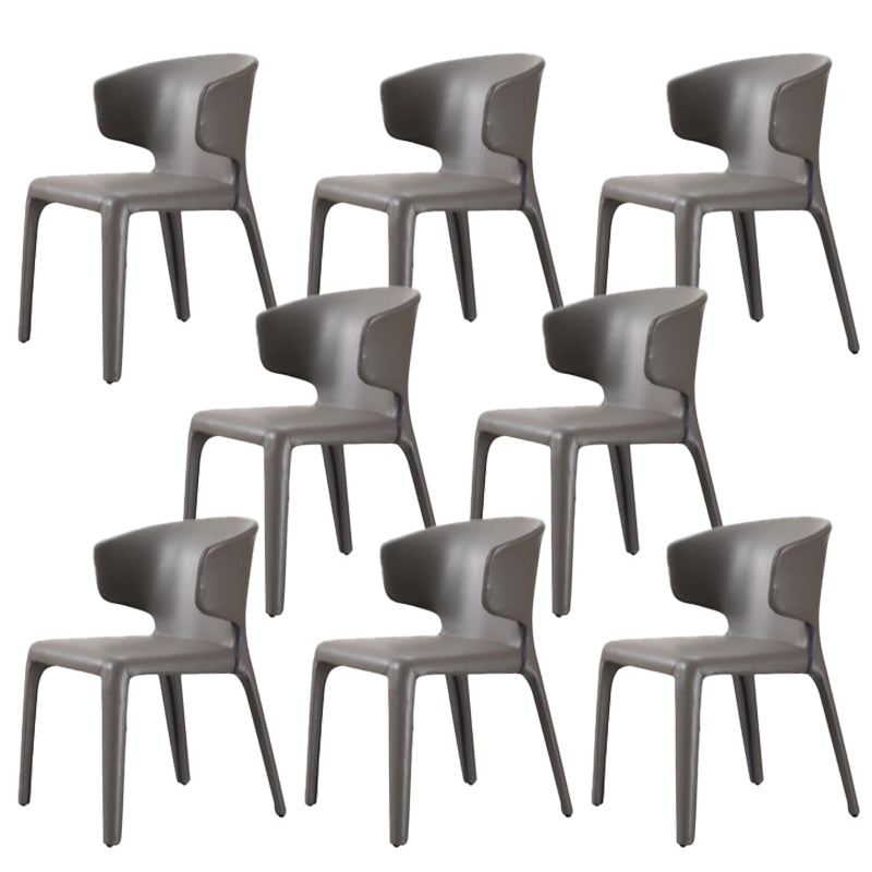 Modern Faux Leather Dining Chairs Wingback Parsons Dining Chair