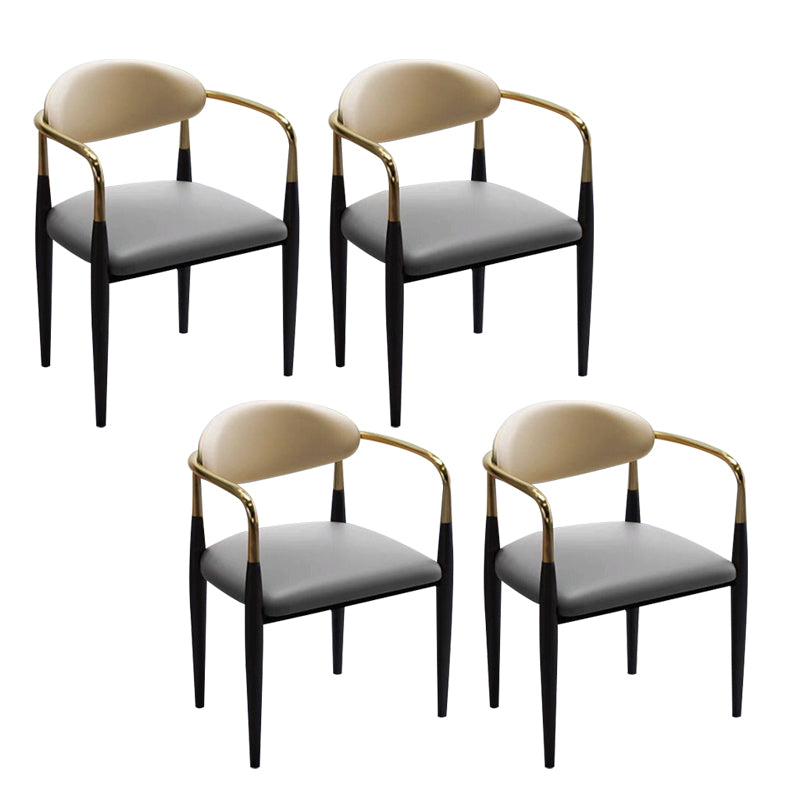 Faux Leather Dining Arm Chair Kitchen Open Back Dining Side Chair