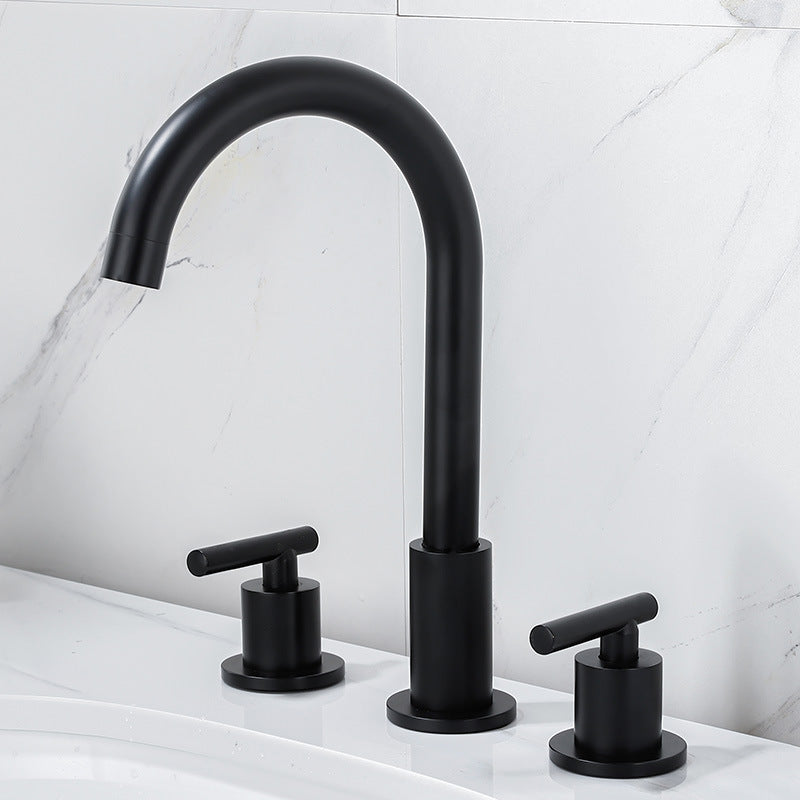 Contemporary Widespread Sink Faucet Plain High Arc Wide Spread Bathroom Faucet