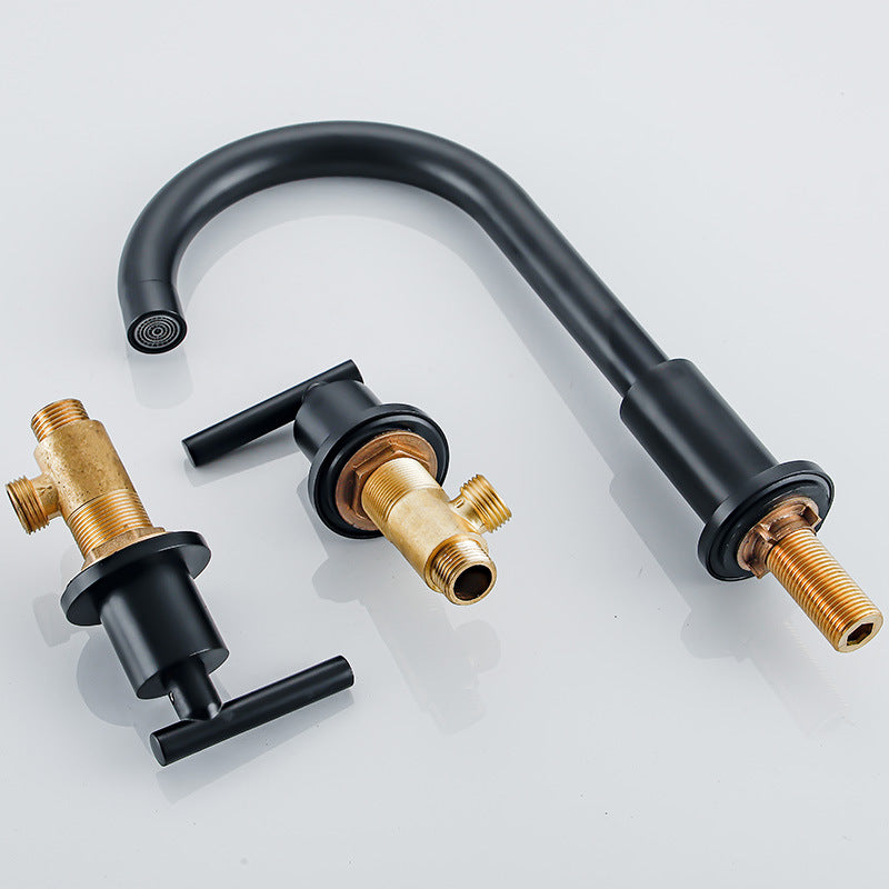 Contemporary Widespread Sink Faucet Plain High Arc Wide Spread Bathroom Faucet