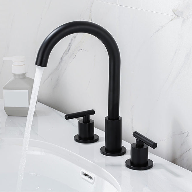 Contemporary Widespread Sink Faucet Plain High Arc Wide Spread Bathroom Faucet
