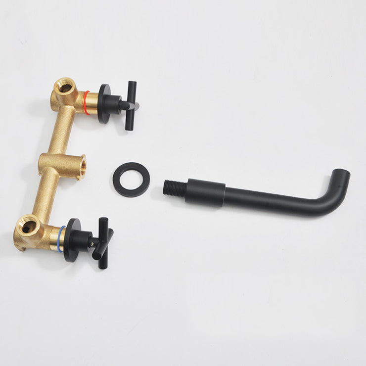 Modern Wall Mounted Sink Faucet Cross Handles Wall Mounted Faucets