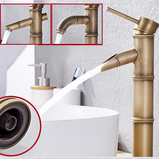 Lever Handle Farmhouse Faucet Circular Low-arc Sink Faucet for Bathroom