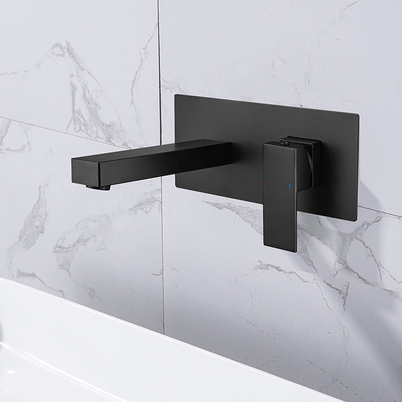 Contemporary Metal Sink Faucet Copper Wall Mounted Bathroom Faucet
