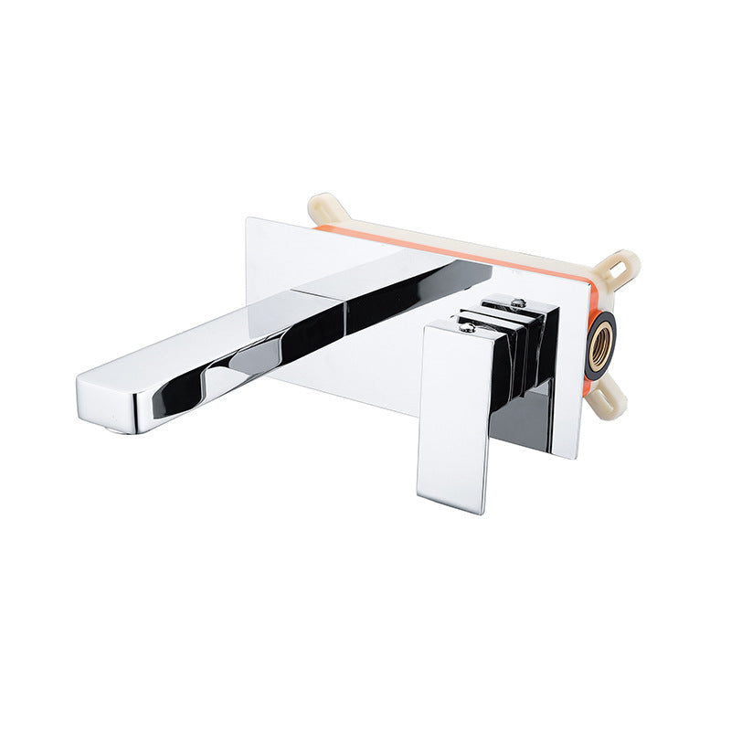 Contemporary Metal Sink Faucet Copper Wall Mounted Bathroom Faucet