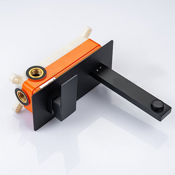Contemporary Metal Sink Faucet Copper Wall Mounted Bathroom Faucet