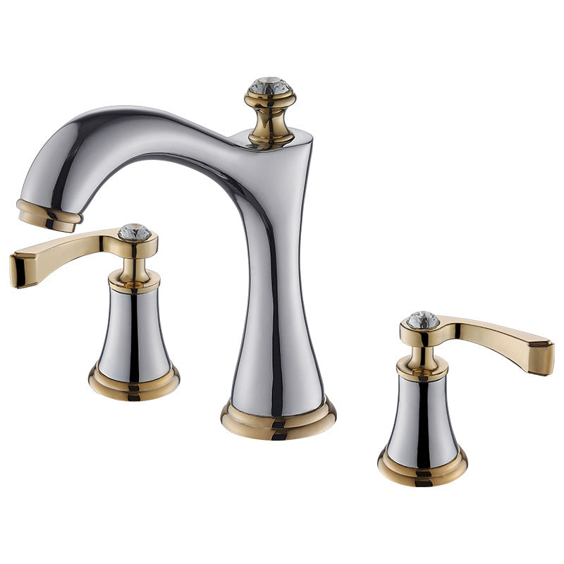Widespread Faucet Glam Style 2 Lever Handles Faucet for Bathroom