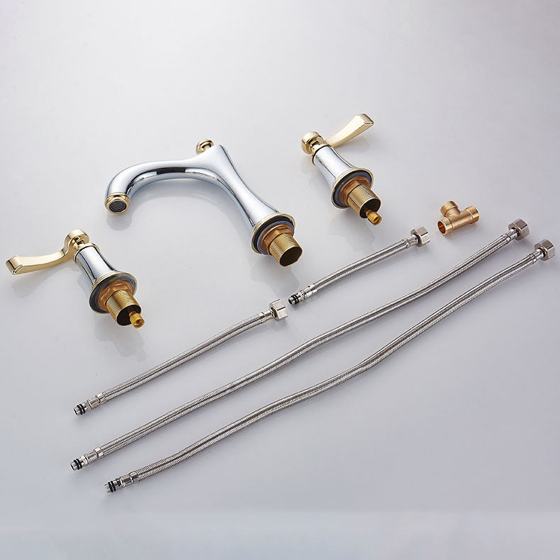 Widespread Faucet Glam Style 2 Lever Handles Faucet for Bathroom