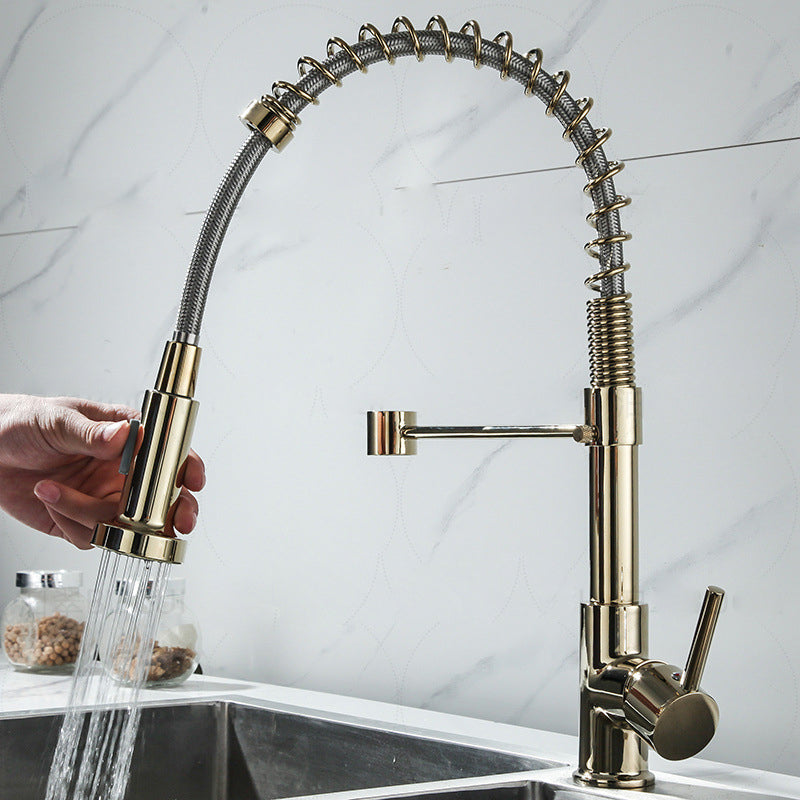 Modern Farmhouse Spring Spout One Lever Kitchen Faucet High Arch Water Filler