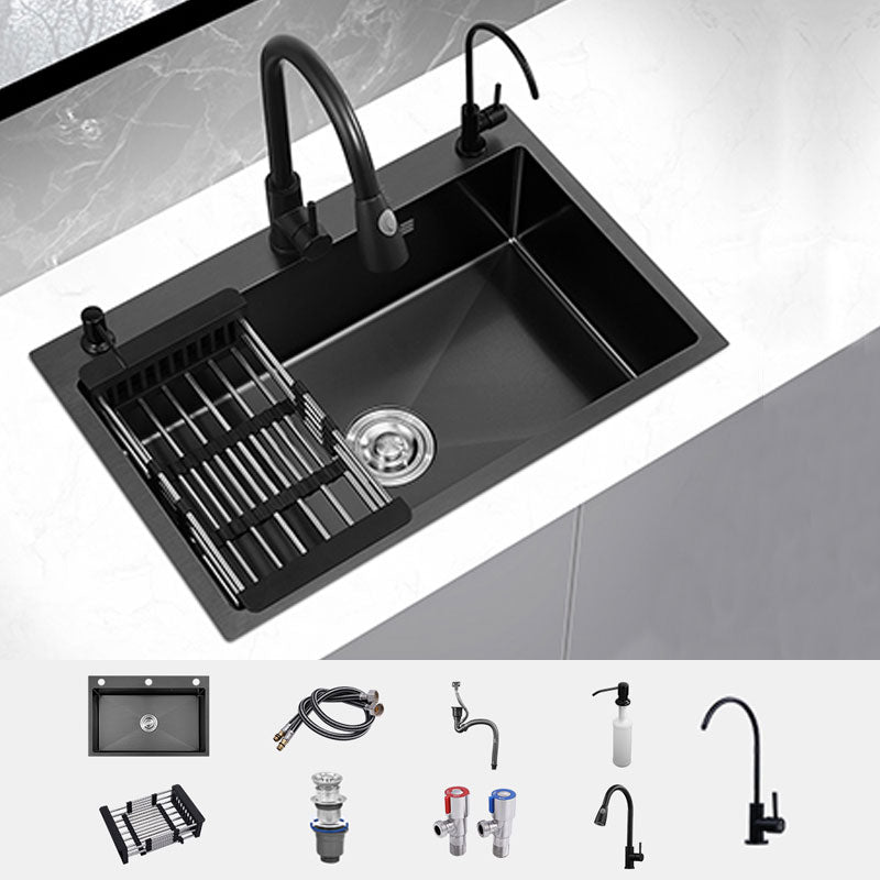 Stainless Steel Kitchen Sink Contemporary Style Single Bowl Kitchen Sink