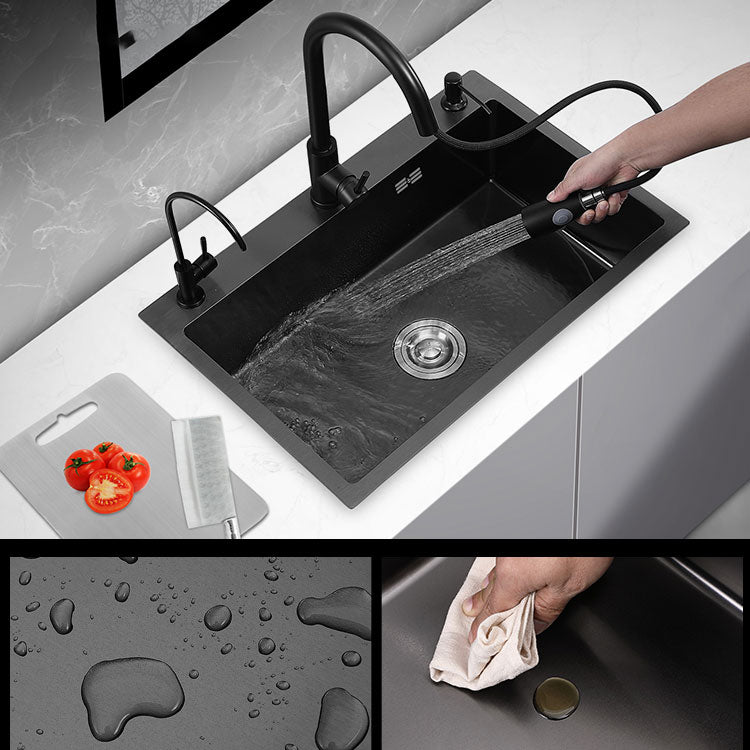 Stainless Steel Kitchen Sink Contemporary Style Single Bowl Kitchen Sink