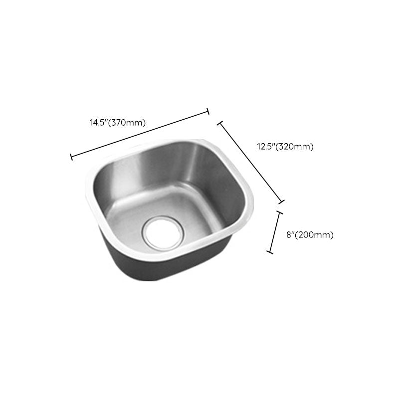 Contemporary Style Kitchen Sink Stainless Steel Undermount Kitchen Sink