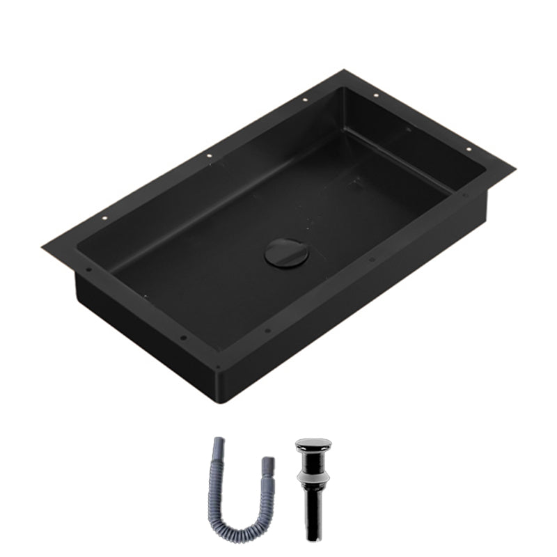 Modern Bathroom Sink Rectangular Metal Drop-in Bathroom Sink with Pop-Up Drain