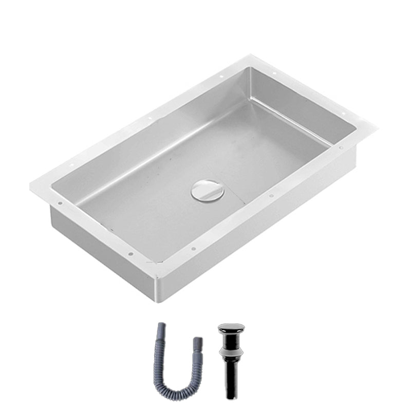 Modern Bathroom Sink Rectangular Metal Drop-in Bathroom Sink with Pop-Up Drain