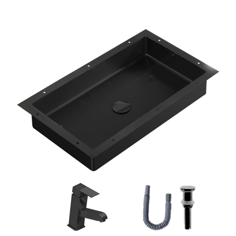 Modern Bathroom Sink Rectangular Metal Drop-in Bathroom Sink with Pop-Up Drain