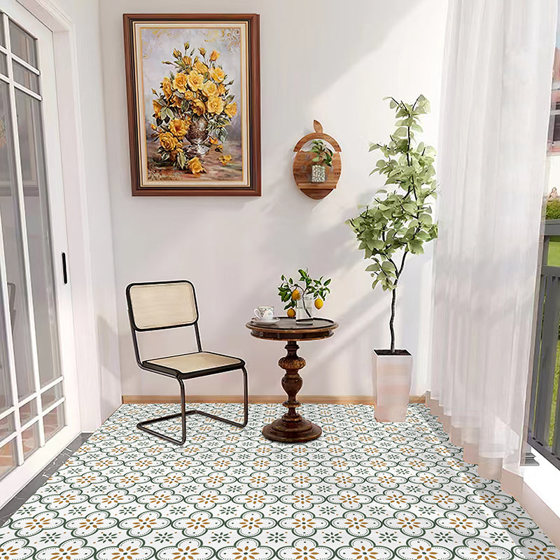 Peel and Stick PVC Flooring Matte Vinyl Flooring with Floral Pattern