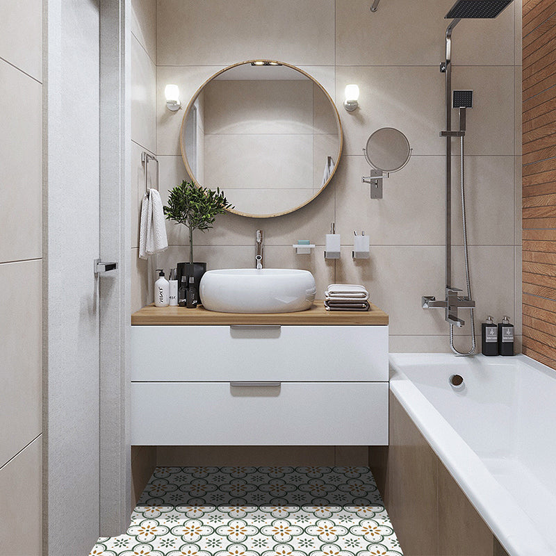 Peel and Stick PVC Flooring Matte Vinyl Flooring with Floral Pattern