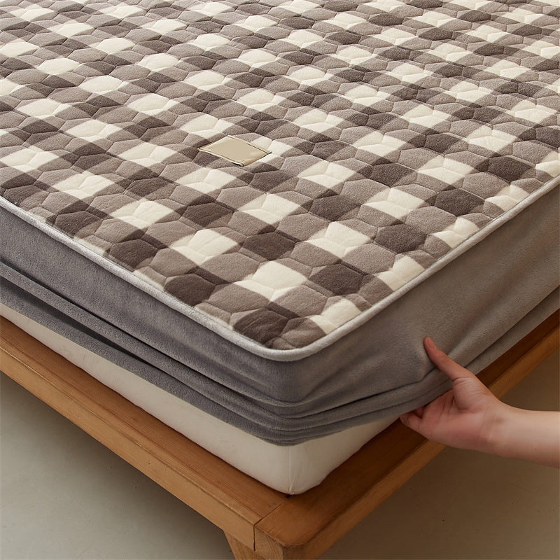 Flannel Fitted Sheet 1-Piece Fade Resistant Breathable Fitted Sheet