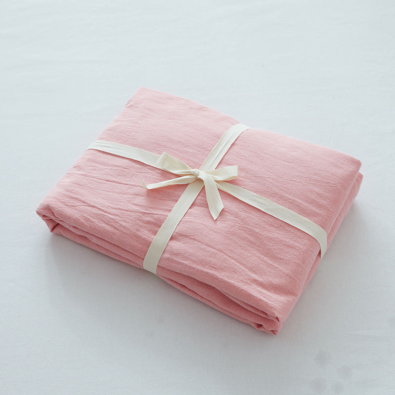 Cotton Sheet Breathable Soft Fade Resistant Whole Colored Bed Sheet Set