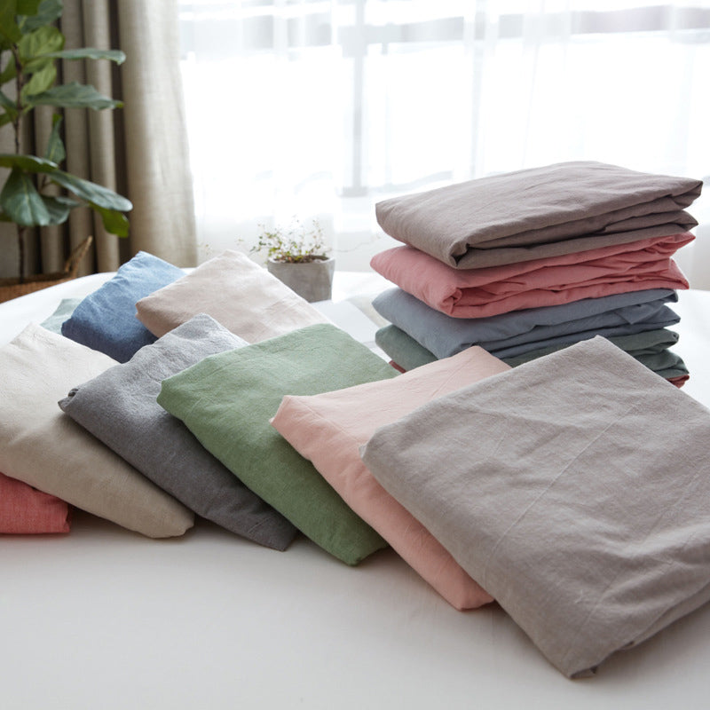 Cotton Sheet Breathable Soft Fade Resistant Whole Colored Bed Sheet Set