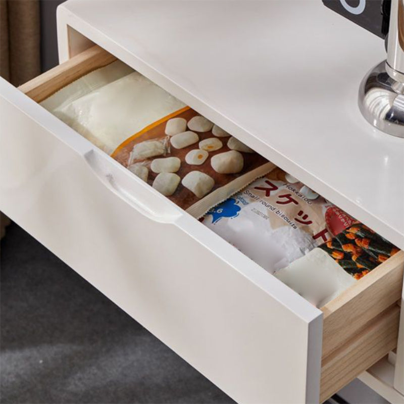 Modern Rubber Wood TV Stand Console Floating TV Media Stand for Living Room