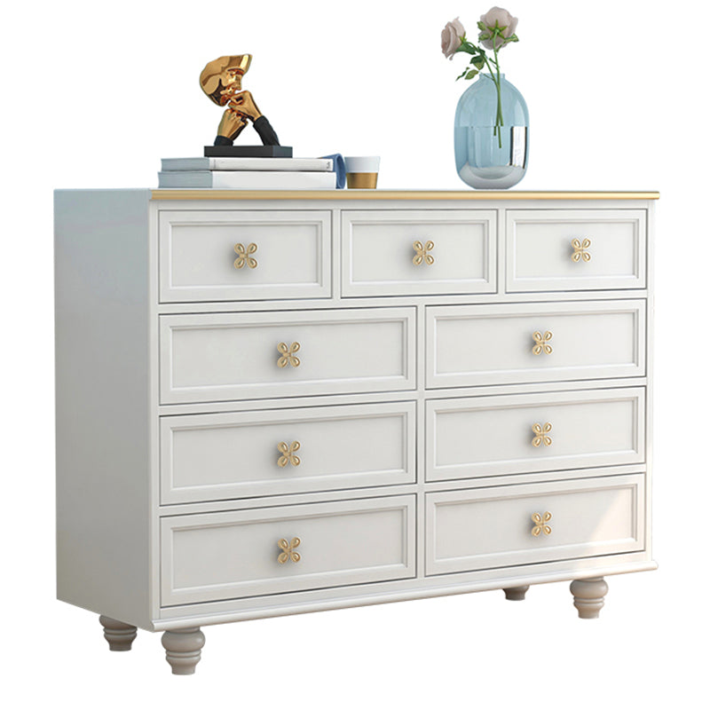 Ornate Traditional Lingerie Chest Rubber Wood Storage Chest with Drawers for Bedroom